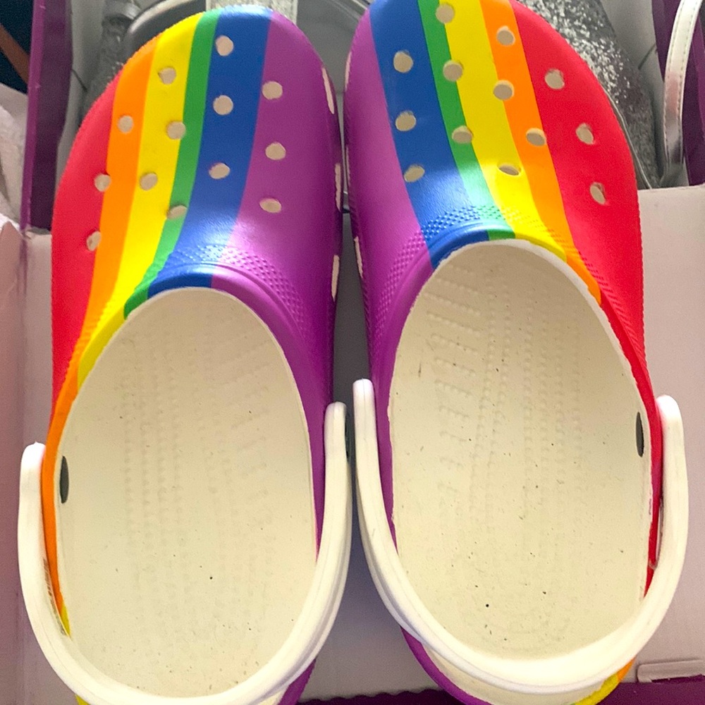 Unisex Multi-Color Rainbow Crocs